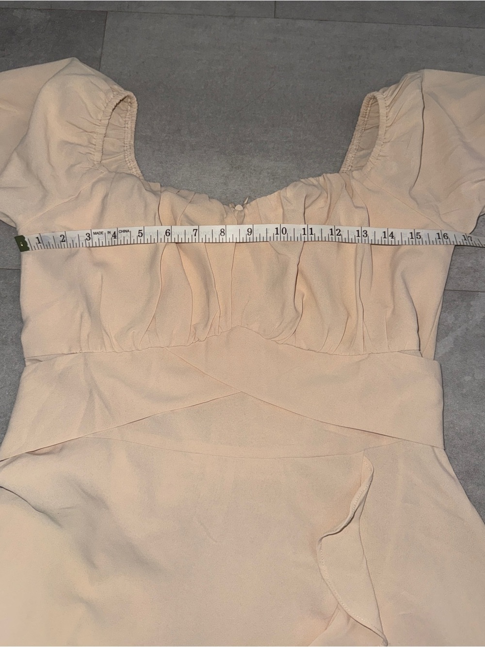 Beige Ruffled Short Dress - Picture 5 of 6
